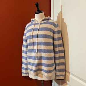 Tabitha Webb Women’s Striped Lambswool Blend Coastal Pullover Cozy Soft‎ Hoodie